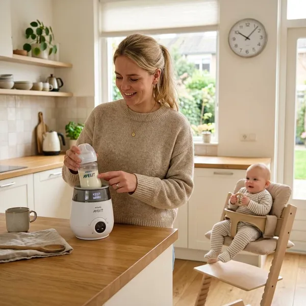 Warmhoudfunctie bij een flessenwarmer veilig gebruiken