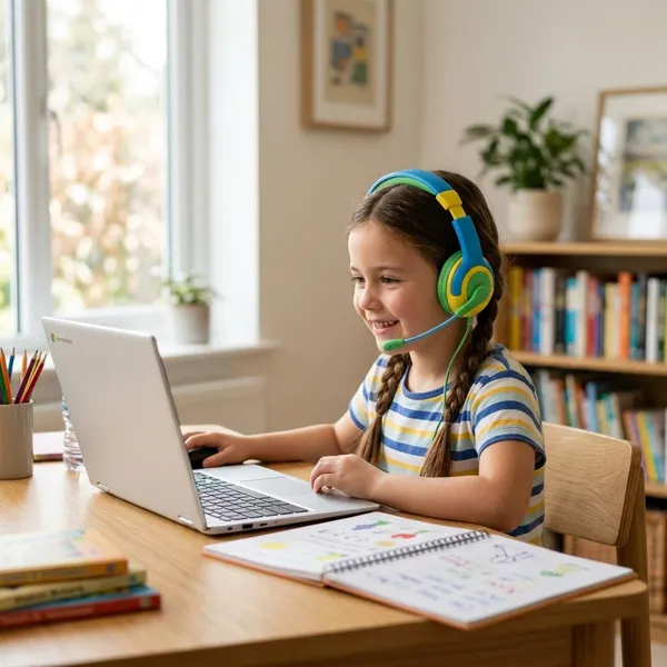 Kinder koptelefoon met microfoon voor tablet en thuis